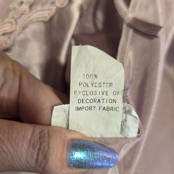 Vintage 90s Slip Dress Purple Satin Chemise Lace Grunge Babydoll Aesthetic - Picture 14 of 14